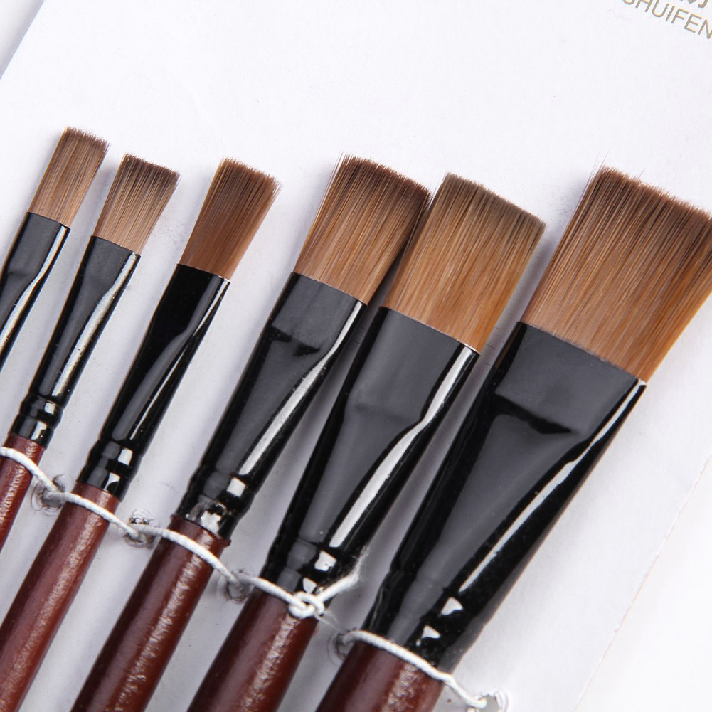 Gouache Paint Set - 6Pcs Nylon Acryl Olie Verf Gouache
