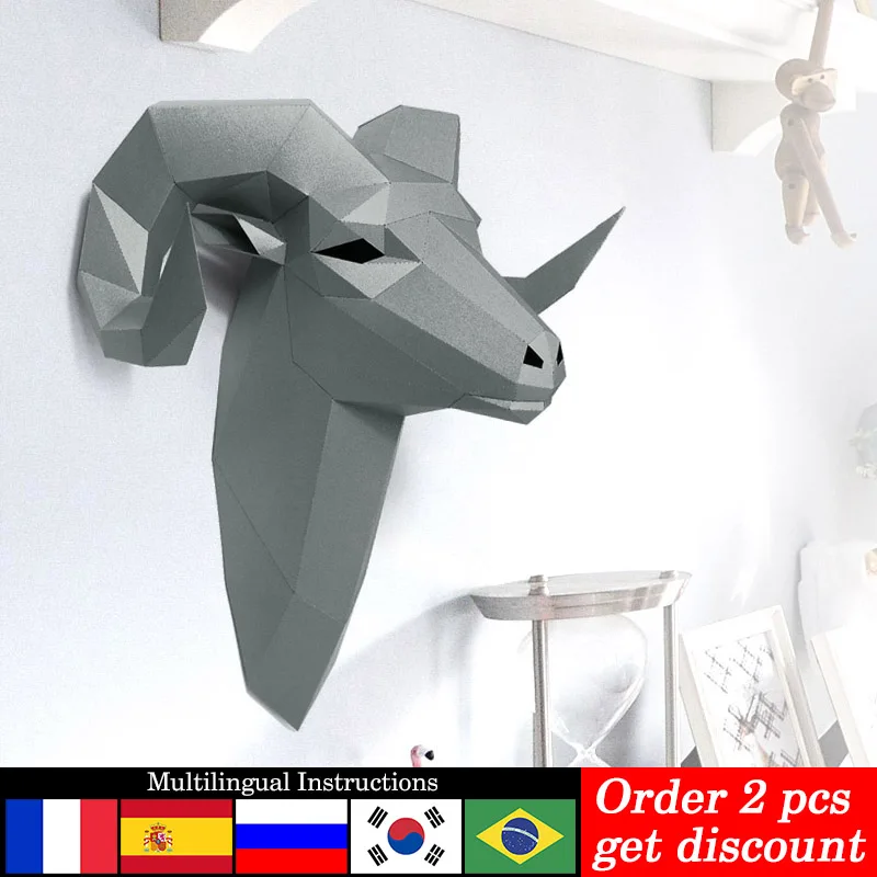 Art Craft Cardboard - Voorgesneden Bighorn Wild Schaap Dier Muur