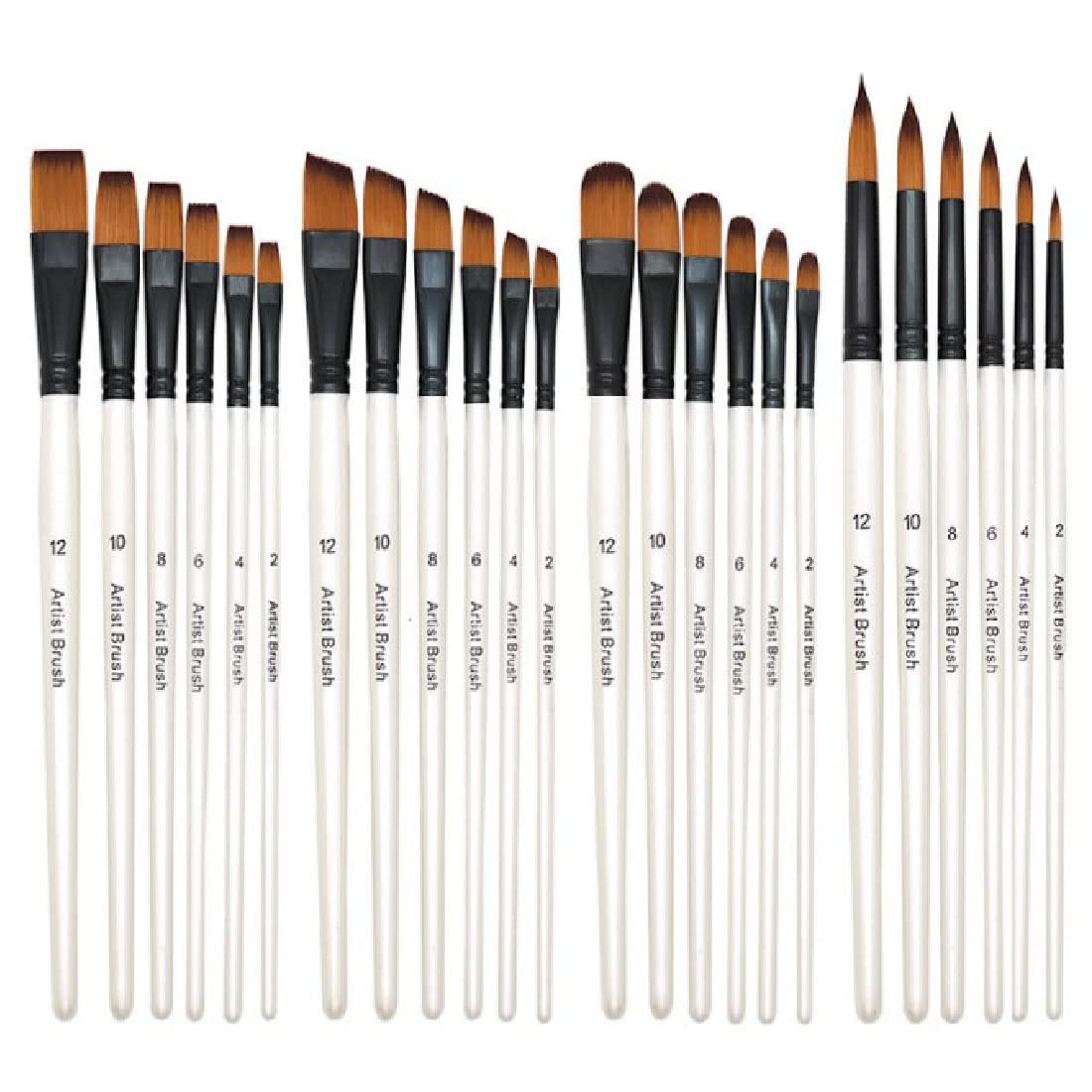Gouache Paint Set - BOMEIJIA penselenset ronde platte hoek hazelnoot