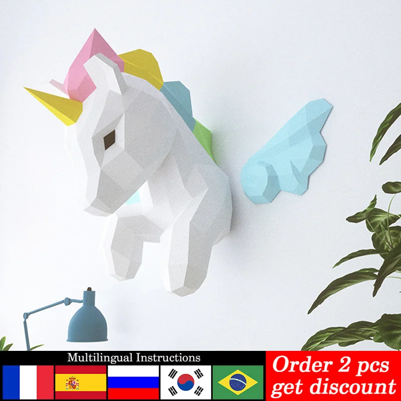 Regenboog Eenhoorn Dier Muur D - Art Craft Cardboard recensie en prijs
