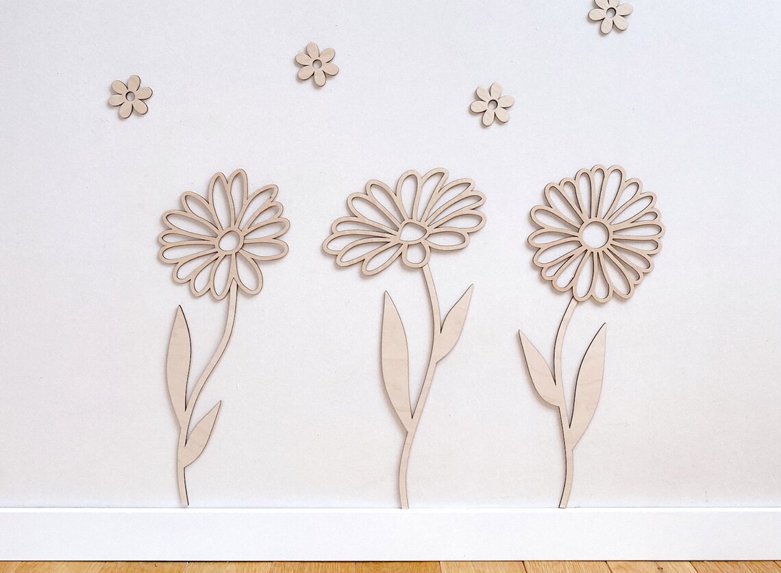 Houten bloemen voor wanddecora - Art And Craft For Nursery recensie en prijs